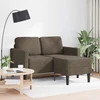 Dvivietė sofa su šezlongu, L formos, tamsiai pilka, 125 cm, dirbtinė oda