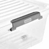 Keeeper Box with lid on wheels underbed box Leo 77x38x16 cm 33L transparent