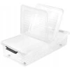 Keeeper Box with lid on wheels underbed box Leo 77x38x16 cm 33L transparent