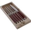 Laguiole Tradition Jean Dubost Laguiole 6 pcs. Peilis Set, Acrylic Raudona