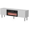Laikiklis Cama Meble Cama LUCCA TV cabinet 180x40x59 baltas + juodas fireplace