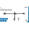 Laikiklis Deltaco Triple Desk Mount, tilt, swivel, rotate, 13-27", 7kg