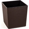 Lamela Vazonas Juka rotango 400x400mm, Tamsiai rudas