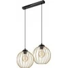 Lamkur pakabinamas šviestuvas Lamkur Zoya 45399 pakabinamas šviestuvas metalinis palėpės narvas 2x60W E27 juodas/auksinis