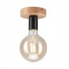 Lubinis šviestuvas Lampa sufitowa Lamkur Vito 41759 plafon lampa sufitowa spot rustykalny metalowy 1x60W E27 juoda/drewno