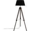 Dekoracja Domu Lamp Medinis toršeras RUNO stovimas šviestuvas su gaubtu - juodos spalvos, aukštis 145 cm