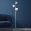 Lampa podłogowa Light Prestige Złota podłogowa lampa stojąca Dorado mleczne bańki do salonu