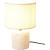 Home Styling Collection Lamp Stalinė lempa su cementiniu pagrindu, lininiu gaubtu, Ø 20,5 x 31 cm