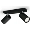 Sieninis šviestuvas Lampa sufitowa Signify Philips Kosipo Spot 2flg. exkl LM 2x5,5W Juodas