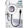 „Gembird NL-LEDRING-01“ USB LED žiedinis šviestuvas | Baltas 6500K | N/A