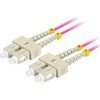 LANBERG šviesolaidinis laidas MM SC/UPC-SC/UPC dvipusis 1m LSZH om4 50/125 3.0mm violetinis