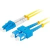 LANBERG šviesolaidinis laidas SM SC/UPC-LC/UPC dvipusis 5m LSZH g657a1 3.0mm geltonas