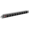 LANBERG PDU-09E-0300-BK PDU 1U 16A 9 sockets uni-schuko 3m Juodas