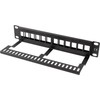 LANBERG patch panel blank 12 port 1U su organizatoriumi Keystone moduliams juodas