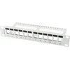LANBERG patch panel blank 12 port 1U su organizatoriumi Keystone moduliams pilka