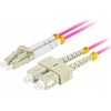 FIBER OPTIC PATCHCORD MM LC/UPC-SC/UPC DUPLEX 3.0MM OM4 50/125 LSZH 0.5M PURPLE LANBERG