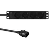Listwa zasilająca Lanview do szafy rack 1U LVR-2MSCH-SCH-C13-4 4 gniazda Schuko