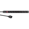 Lanview Lanview LVR-2MSCH-SW-C13-8 rozdzielacz zasilania PDU 8 x gniazdo jungiama į tinklą 1U Juodas