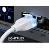 Lanview Kabelis sieciowy LightFlex, Cat.6, U/UTP, TPE, LSZH, balta, 1 m (LV-LIGHT-UTP601W)