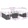 Sodo komplektas su pagalvėlėmis, 11 dalių, rudas, poliratanas