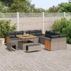 Sodo Sofų Rinkinys su pagalve 17 pcs Pilka poliratanas
