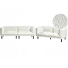 Sofa Beliani 5 vietų svetainės baldų komplektas VORGOD Boucle, kreminės baltos spalvos