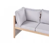 Lauko baldų komplektas Beliani Lauko kampinė sofa su staliuku 3 asmenims ARABBA Kairinio tipo, pilka, sertifikuota akacijos mediena