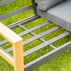 Lauko baldų komplektas kontrast Rinkinys Mebli Ogrodowych DUISBURG Sofa Fotel Staliukas ANTRACYT / RUDA