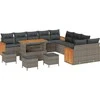 Sodo Sofų Rinkinys su pagalve 14 pcs Pilka