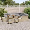 Sodo Sofų Rinkinys su pagalve 13 pcs Smėlio Poli ratanas