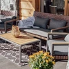 Lauko baldų komplektas Selsey Sodo baldų rinkinys TEXAS su sofa, foteliais ir kavos staliuku PILKAS