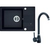 Granitinė virtuvinė plautuvė Laveo Celia su maišytuvu, SJCG713T, Juodas