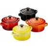„Le Creuset“ akmens masės indų rinkinys iš 4 mažų, 10x5 cm raudonų puodų