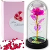 Lean Amžina krištolinė rožė kupole su LED apšvietimu rožinė 21x11cm