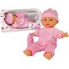 Lean Toys ROŽINĖ LĖLĖ KŪDIKIS SU GARSU IR BUTELIUKU