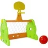 Lean Toys Vaikų Futbolo Ir Krepšinio Vartai 2in1 Žalia-Oranžinė