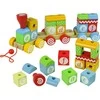 Lean Toys Edukacinis medinis traukinukas