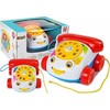 „Lean Sport Import LEANToys“ traukiamas telefonas ant ratukų su baterijomis maitinamu rageliu kūdikiams (6889)