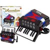 Lean Toys Akordeonas muzikos instrumentas vaikams muzika juodas