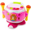 Lean Toys Muzikinis būgnas vaikams interaktyvus žaislas su mikrofonu rožinis