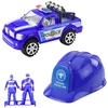 Lean Toys Policijos rinkinys vaikams su automobiliu ir šalmu