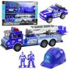 Lean Toys Policijos rinkinys vaikams su automobiliu ir šalmu