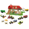 Lean Toys Ūkio Rinkinys su Traktoriais ir Gyvūnais, 42 dalys