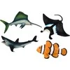 Lean Toys Jūros Gyvūnų Figūrėlių Rinkinys: Ryklys, Delfinas, Rajus, 5 vnt.