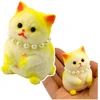 Lean Toys Geltona silikoninė katė su perlais, 7,5 cm