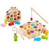 Lean Toys Medinis žaidimas žvejybai su 2 meškerėmis