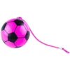 Lean Toys Rožinis guminis kamuolys su futbolo dizainu ir rankena 22 cm