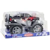 Lean Toys Visureigis žaislinis automobilis su galiniais varomaisiais ratais, 27 cm, juodai raudonas