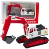 Lean Toys Vikšrinis ekskavatorius su metaliniu kaušu ir šviesos bei garso efektais