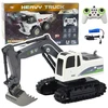 Lean Toys Nuotoliniu būdu valdomas ekskavatorius Heavy Truck 1:24 su šviesomis ir garsais